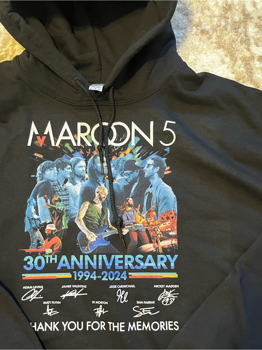 Maroon 5 Hoodie Mens XL Black 30th Anniversary 1994-2024 Band Tour Concert